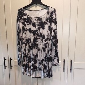 torrid Black & Gray Tie-Dye Babydoll Tunic